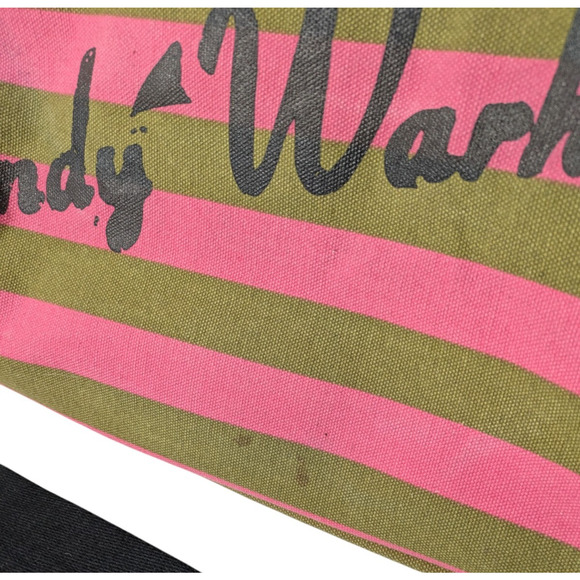 Andy Warhol x Loop Campbell Soup Pink Striped Large Duffel Bag Travel Pop Art - Picture 11 of 16